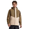 Venzina Men's Windbreaker Jacket, Water-Repellent Hiking Coat, Brown, L