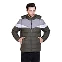 Men39s Navy Blue and Grey Hooded Puffer