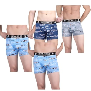 Mens Nylon Stretch Printed Trunk Ultra-Soft
