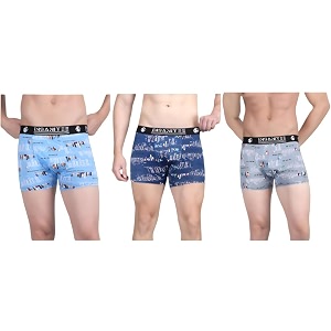 Mens Nylon Stretch Printed Trunk Ultra-Soft