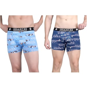 Mens Nylon Stretch Printed Trunk Ultra-Soft