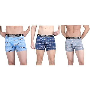 Mens Nylon Stretch Printed Trunk Ultra-Soft