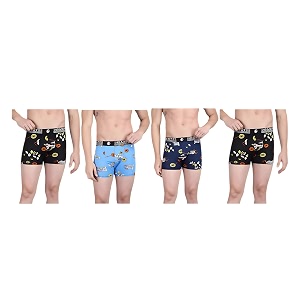 Mens Nylon Stretch Printed Trunk Ultra-Soft