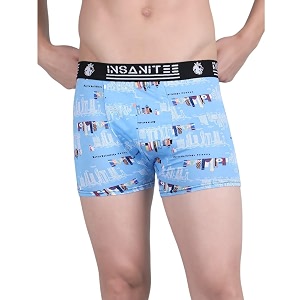 Mens Nylon Stretch Printed Trunk Ultra-Soft