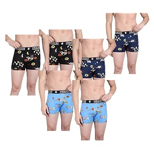 Mens Nylon Stretch Printed Trunk Ultra-Soft