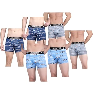 Mens Nylon Stretch Printed Trunk Ultra-Soft