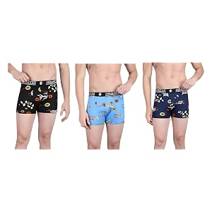 Mens Nylon Stretch Printed Trunk Ultra-Soft