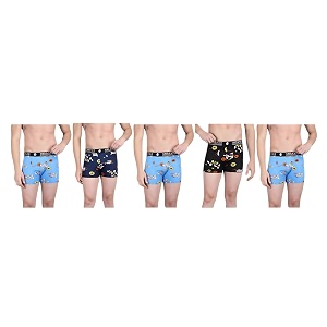 Mens Nylon Stretch Printed Trunk Ultra-Soft