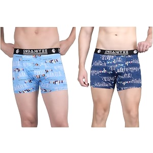 Mens Nylon Stretch Printed Trunk Ultra-Soft
