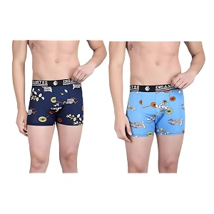 Mens Nylon Stretch Printed Trunk Ultra-Soft