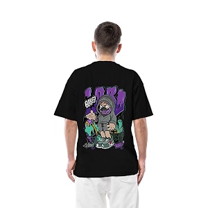 Mens Oversized Lord Boy Printed Cotton Rich