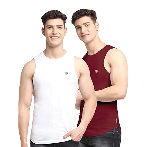 men39s pack of 2 innerwear solid round neck sleeveless side cut vest sando for boy39s - regular fit