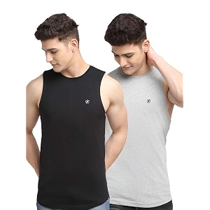 men39s pack of 2 innerwear solid round neck sleeveless side cut vest sando for boy39s - regular fit