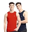 Men's Pack of 2 Innerwear Solid Round Neck Sleeveless Side Cut Vest Sando for Boy's - Regular Fit