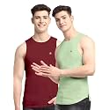 Men's Pack of 2 Innerwear Solid Round Neck Sleeveless Side Cut Vest Sando for Boy's - Regular Fit