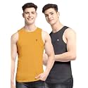Men's Pack of 2 Innerwear Solid Round Neck Sleeveless Side Cut Vest Sando for Boy's - Regular Fit