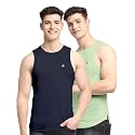 Men's Pack of 2 Innerwear Solid Round Neck Sleeveless Side Cut Vest Sando for Boy's - Regular Fit