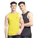 Men's Pack of 2 Innerwear Solid Round Neck Sleeveless Side Cut Vest Sando for Boy's - Regular Fit