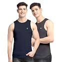 Men's Pack of 2 Innerwear Solid Round Neck Sleeveless Side Cut Vest Sando for Boy's - Regular Fit