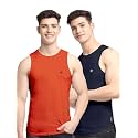 Men's Pack of 2 Innerwear Solid Round Neck Sleeveless Side Cut Vest Sando for Boy's - Regular Fit