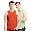 Men's Pack of 2 Innerwear Solid Round Neck Sleeveless Side Cut Vest Sando for Boy's - Regular Fit