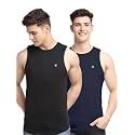 Men's Pack of 2 Innerwear Solid Round Neck Sleeveless Side Cut Vest Sando for Boy's - Regular Fit