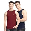 Men's Pack of 2 Innerwear Solid Round Neck Sleeveless Side Cut Vest Sando for Boy's - Regular Fit
