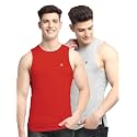 Men's Pack of 2 Innerwear Solid Round Neck Sleeveless Side Cut Vest Sando for Boy's - Regular Fit
