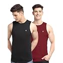 Men's Pack of 2 Innerwear Solid Round Neck Sleeveless Side Cut Vest Sando for Boy's - Regular Fit
