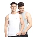 Men's Pack of 2 Innerwear Solid Round Neck Sleeveless Side Cut Vest Sando for Boy's - Regular Fit