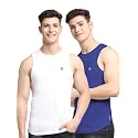 Men's Pack of 2 Innerwear Solid Round Neck Sleeveless Side Cut Vest Sando for Boy's - Regular Fit