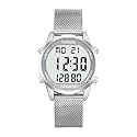 Men's Pedometer Watch with Stainless Steel Bracelet,Step Counter Watch No App, No Charging Needed for Ourdoor Walking, Calorie, Distance, Alarm, Countdown Timer Watch TU-2306B TIMEURE
