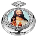 Men's Pocket Watch, Arabic Digital Dial Pocket Watches with Chain for Men