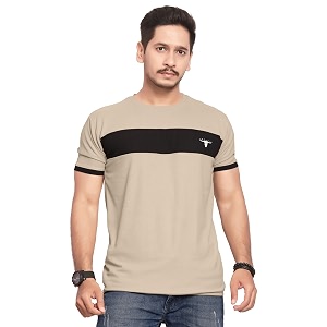 Mens Polister Solid Round Neck Half Sleeve