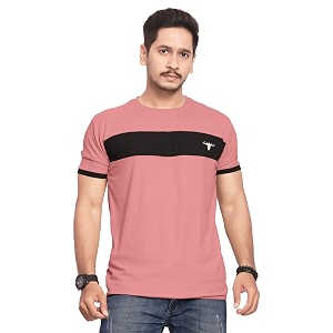 Mens Polister Solid Round Neck Half Sleeve