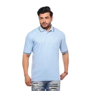 Mens Polo T-Shirt Grey Short Sleeve Casual