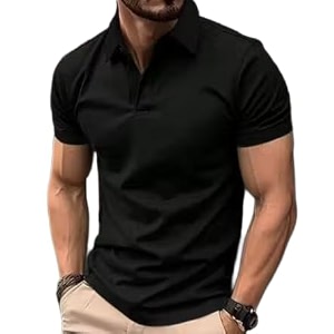 Mens Polo T-Shirt Grey Short Sleeve Casual