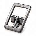 Men's Premium Metal Reversible Belt Buckle Only, 40 mm width (1.57" Inch), Silver Finish Industrial Grade, Ribbed Texture Design Formal Casual Business Jeans Party Everyday wear