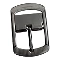 Men's Premium Metal Reversible Belt Buckle Only, 40 mm width (1.57" Inch), Silver Finish Industrial Grade, Ribbed Texture Design Formal Casual Business Jeans Party Everyday wear
