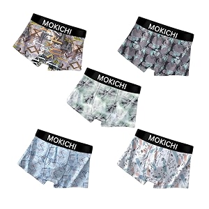 Mens Printed Boxer Briefs Pack of 5