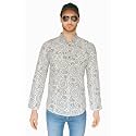 Men39s Printed Cotton Blend Full Sleeve Straight