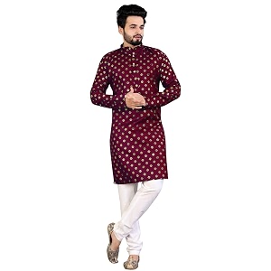 Mens Printed Cotton Kurta