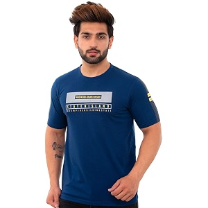 Mens Printed Cotton Short Sleeves Round Neck