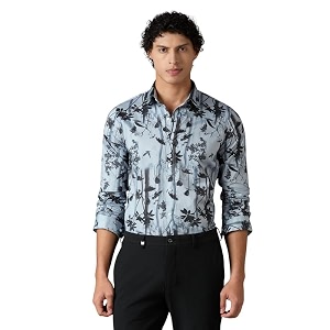 Mens Printed Regular Fit Full Sleeves Cotton