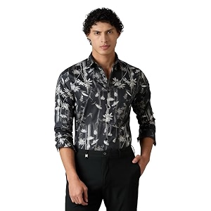 Mens Printed Regular Fit Full Sleeves Cotton