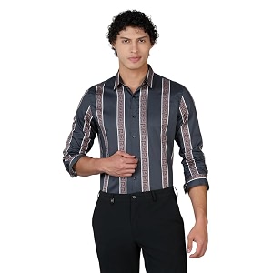 Mens Printed Regular Fit Full Sleeves Cotton