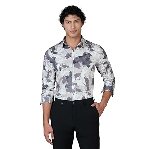 Mens Printed Regular Fit Full Sleeves Cotton