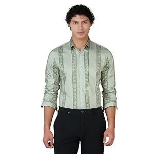 Mens Printed Regular Fit Full Sleeves Cotton