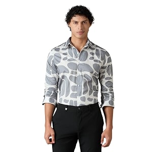 Mens Printed Regular Fit Full Sleeves Cotton