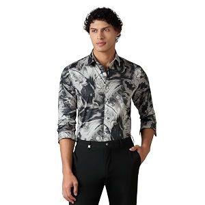 Mens Printed Regular Fit Full Sleeves Cotton